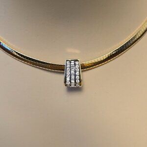 LADY'S VINTAGE 18K YELLOW GOLD NATURAL DIAMOND SLIDE ENHANCER PENDANT